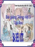 Bài giảng tiếng việt 3 tuần 16 bài tập đọc   ba điều ước 
