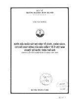 Bước đầu khảo sát mô hình tổ chức chính sách cơ chế hoạt động của bảo hiểm y tế ở việt nam và một số nước trên thế giới