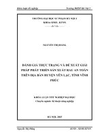 Đánh giá thực trạng và đề xuất giải pháp phát triển sản xuất rau an toàn trên địa bạn huyện yên lạc, tỉnh vĩnh phúc