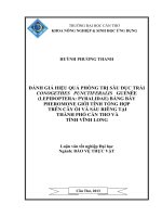 đánh giá hiệu quả phòng trị sâu đục trái conogethes punctiferalis guenée (lepidoptera: pyralidae) bằng bẫy pheromone giới tính tổng hợp trên cây ổi và sầu riêng tại thành phố cần thơ và tỉnh vĩnh long