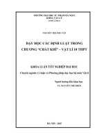 Dạy học các định luật trong chương chất khí    vật lí 10 THPT