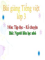 Bài giảng tiếng việt 3 tuần 14 bài tập đọc   người liên lạc nhỏ 