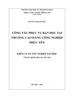 Công tác phục vụ bạn đọc tại thư viện trường cao đẳng công nghiệp phúc yên