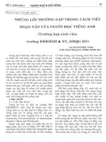 Những lỗi thường gặp trong cách viết đoạn văn của người học tiếng anh
