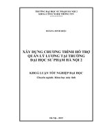 Xây dựng chương trình hỗ trợ quản lý lương tại trường đại học sư phạm hà nội 2