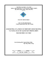 ảnh hưởng của phân xỉ thép đến sinh trưởng và năng suất ổi tại huyện phong điền thành phố cần thơ