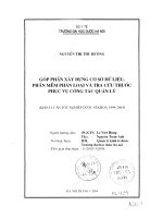 Góp phần xây dựng cơ sở dữ liệu phần mềm phân loại và tra cứu thuốc phục vụ công tác quản lý