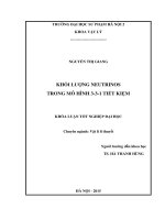 Khối lượng neutrinos trong mô hình 3 3 1 tiết kiệm