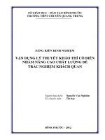 Vận dụng lý thuyết khảo thí cổ điển nhằm nâng cao chất lượng đề trắc nghiệm khách quan