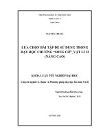 Lựa chọn bài tập để sử dụng trong học chương sóng cơ   vật lý 12 (nâng cao)