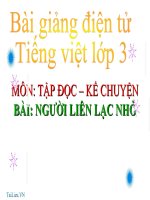 Bài giảng tiếng việt 3 tuần 14 bài kể chyện   người liên lạc nhỏ 