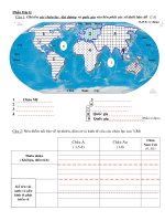 Đề thi môn Địa lý 5, Cuối Học kỳ 2