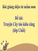 Bài giảng điện tử mầm non lớp Chồi đề tài Truyện Cây táo kiêu căng