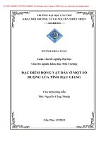 đặc điểm động vật đáy ở một số ruộng lúa tỉnh hậu giang