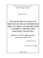 Ứng dụng bài tập nâng cao hiệu quả kỹ thuật ném rổ bằng một tay trên vai cho học sinh nam khối 11 trường THPT nam sách   hải dương
