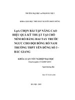 Khoá luận tốt nghiệp lựa chọn bài tập nâng cao hiệu quả kỹ thuật tại chỗ ném rổ bằng hai tay trước ngực cho đội tuyển bóng rổ nam trường THPT yên dũng số 3   bắc giang 