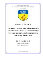 Tác động của quản trị vốn lưu động đến khả năng sinh lợi của các doanh nghiệp vật liệu xây dựng trên thị trường chứng khoán việt nam 