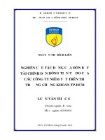 Nghiên cứu tác động của đòn bẩy tài chính đến dòng tiền tự do của các công ty niêm yết trên thị trường chứng khoán TP HCM 