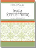 Tập bài giảng lý thuyết tài chính tiền tệ  phần 1   ths  trần thị thái hằng (đh đông á)