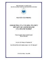 ảnh hưởng của văn hóa tổ chức đến kết quả kinh doanh của doanh nghiệp