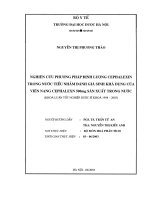 Nghiên cứu phương pháp định lượng cephalexin trong nước tiểu nhằm đánh giá sinh khả dụng của viên nang cephalexin 500mg sản xuất trong nước