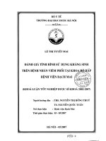 Đánh giá tình hình sử dụng kháng sinh trên bệnh nhân viêm phổi tại khoa hô hấp bệnh viện bạch mai