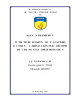 Hệ thống kiểm soát nội bộ tại các kho bạc nhà nước trên địa bàn thành phố hồ chí minh thực trạng và giải pháp hoàn thiện 