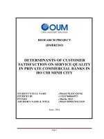 Determinants of consumer satisfaction on service quality in private comercial banks in ho chi minh city 