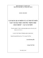 Vận dụng quan điểm của lí thuyết kiến tạo vào dạy học chương động học chất điểm   vật lí 10 THPT