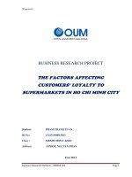 The factors affecting customers loyalty to supermarkets in ho chi minh city 