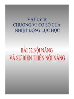 Bài giảng nội năng và sự biến thiên nội năng vật lý 10 