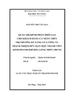 Quản trị kênh phân phối ga cho khách hàng cá nhân trên thị trường đà nẵng của công ty TNHH MTV kinh doanh khí hóa lỏng miền trung