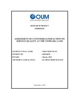 Assessment of customer satisfaction on service quality at the vinpearl land 