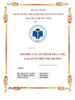 TÌM HIỂU CÁC SẢN PHẨM TRÀ, CAFÉ, CACAO CÓ TRÊN THỊ TRƯỜNG