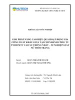 Giải pháp nâng cao hiệu quả hoạt động gia công xuất khẩu giày tại chi nhánh công ty TNHH MTV cao su thống nhất xí nghiệp giày nữ thời trang 