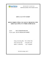 Hoàn thiện công tác quản trị hàng tồn kho tại công ty TNHH compass II 