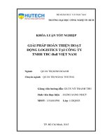 Giải pháp hoàn thiện hoạt động logistic tại công ty TNHH TBC ball việt nam 