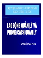 Lao động quản lý và phong cách quản lý trong khoa học quản lý