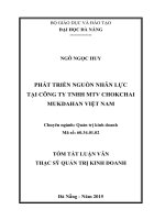 PHÁT TRIỂN NGUỒN NHÂN lực tại CÔNG TY TNHH MTV CHOKCHAI MUKDAHAN VIỆT NAM 