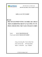 Một số giải pháp nâng cao hiệu quả hoạt động marketing dịch vụ tại công ty cổ phần ánh dương việt nam (vinasun corp) 