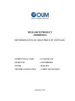 Determinants of gold price in vietnam 