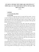 XÂY DỰNG LỚP HỌC THÂN THIỆN HS TÍCH CỰC THÔNG QUA CÁC TRÒ CHƠI TRONG NHỮNG TIẾT DẠY MÔN TOÁN THCS