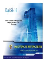 Bài giảng đại cương về phương trình đại số 10 