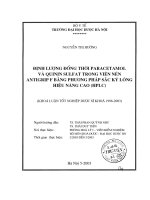Định lượng đồng thời paracetamol và quinin sulfat trong viên nén antigrip f bằng phương pháp sắc ký lỏng hiệu năng cao (HPLC)