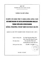Nghiên cứu định tính và định lượng đồng thời betamethason và dexclorpheniramin maleat trong viên nén cedesfarmin bằng phương pháp điện di mao quản