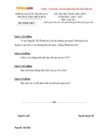 Đề thi học sinh giỏi môn lịch sử lớp 9 trường THCS bích hòa, hà nội năm 2014   2015 