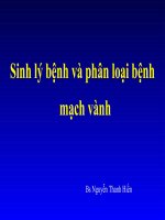 Bài giảng sinh lý bệnh và phân loại bệnh mạch vành   BS  nguyễn thanh hiền