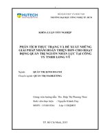 Phân tích thực trạng và đề xuất những giải pháp nhằm hoàn thiện hơn cho hoạt động quản trị nguồn nhân lực tại công ty TNHH long vỹ 