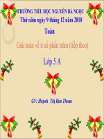 giải toán về tỉ số phần trăm