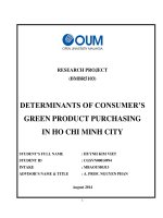 Determinants of consumers green product pruchasing in ho chi minh city 